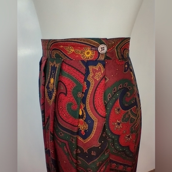 VINTAGE RICH TONE RAYON SKIRT - Picture 6 of 8